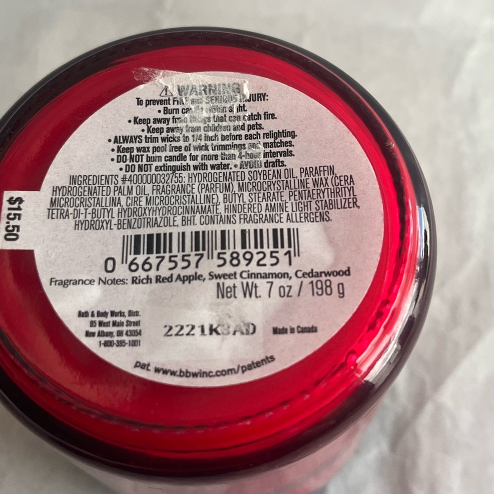 Tis the Season Candle Bath and Body Works apple cinnamon cedar wood - Picture 2 of 4
